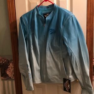Blue Women’s Harley-Davidson Leather Jacket